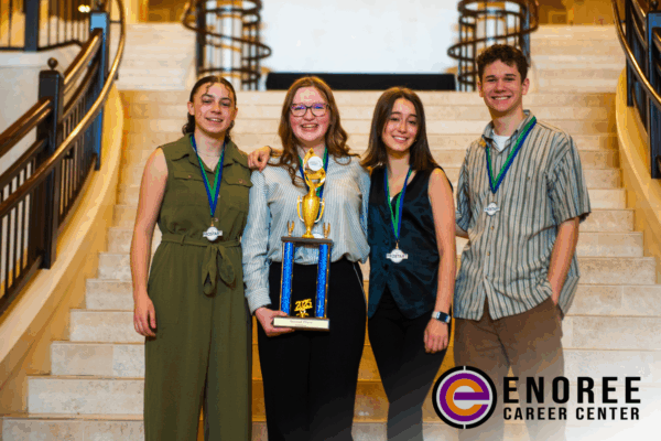 Enoree Career Center Enoree Career Center’s second-place winners from the Culinary Competition posing with their trophy.