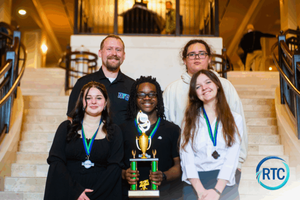 G. Frank Russell Technology Center G. Frank Russell Technology Center’s fourth-place winners from the Management Competition posing with their award.