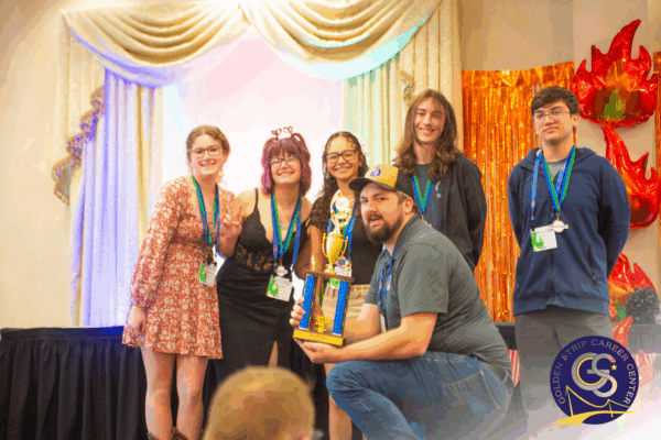 Golden Strip Career Center Golden Strip Career Center’s third-place winners from the Culinary Competition posing with their trophy.